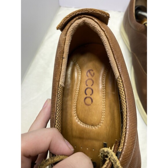 Ecco Brown Leather Casual Lace Up Oxford Sneakers Shoes Men\'s 47  13-13.5 main image 8